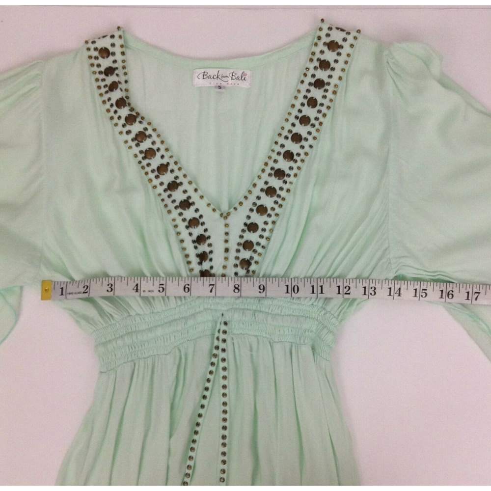 Back From Bali Women's Bathing Suit Cover with Beaded Deep V Neck Size S -XS - Picture 9 of 10